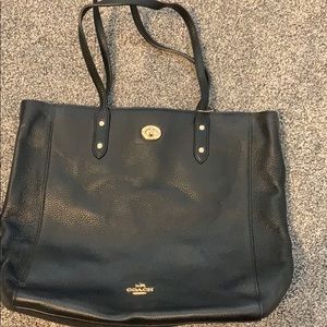 Black COACH leather tote